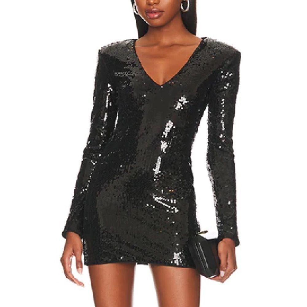 NWT Superdown Taina Black Sequins Mini Dress Medium
